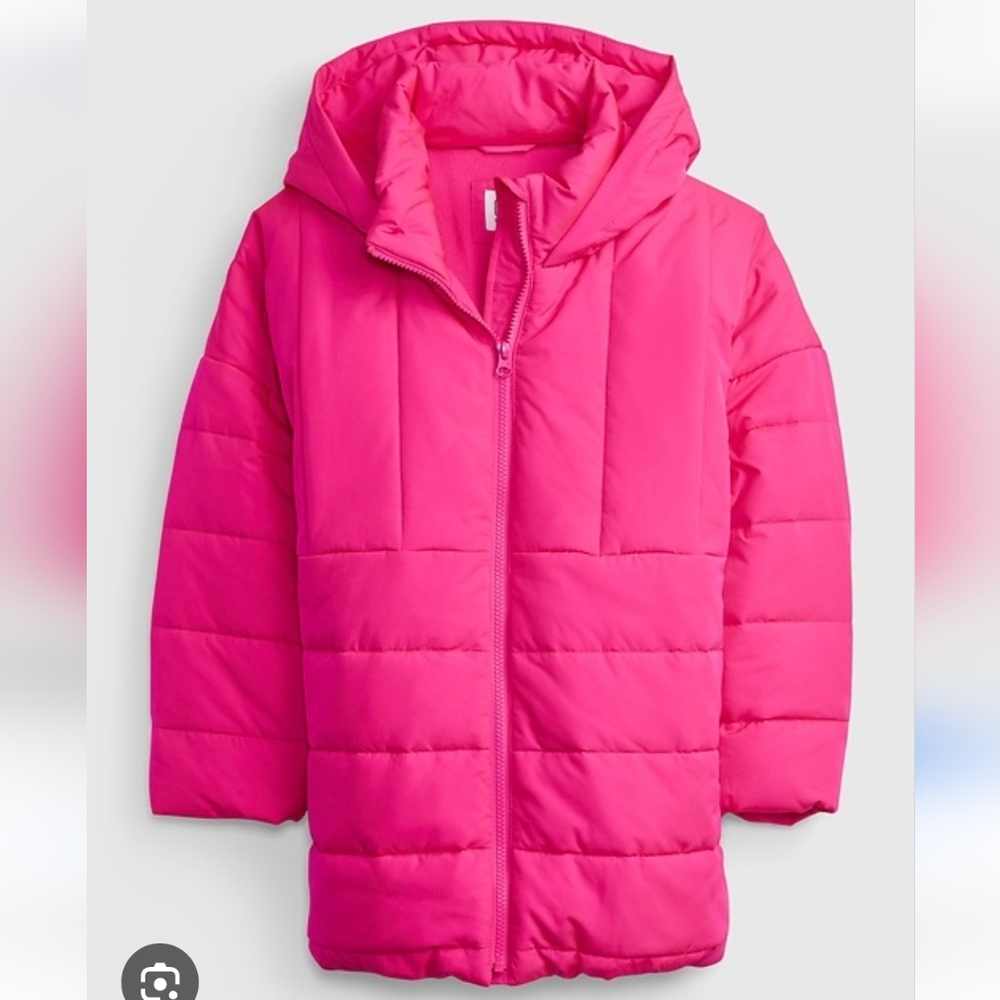 GAP Kids XXL Quilted Parka Jacket New NWT Sizzling Fuschia Neon Puffer